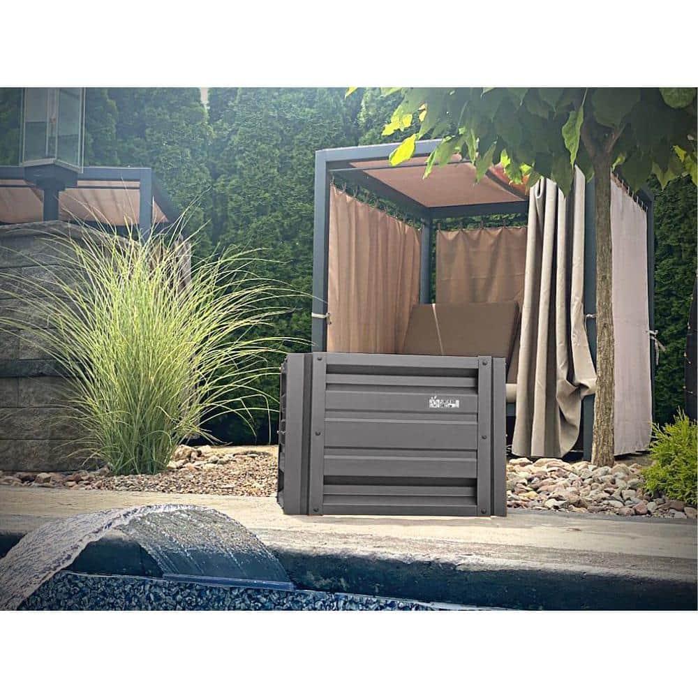 24 inch Square Charcoal Galvanized Steel Planter Box
