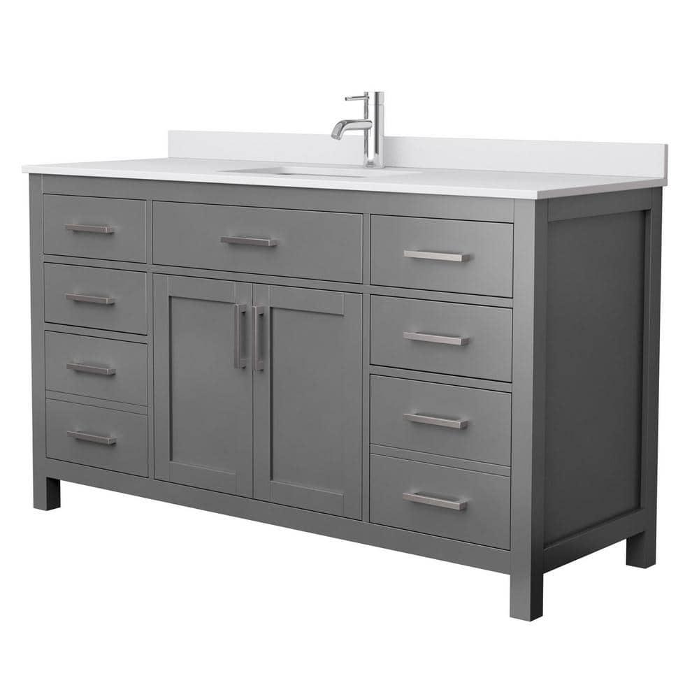 Beckett 60" Freestanding Single Bathroom Vanity with Cultured Marble Top