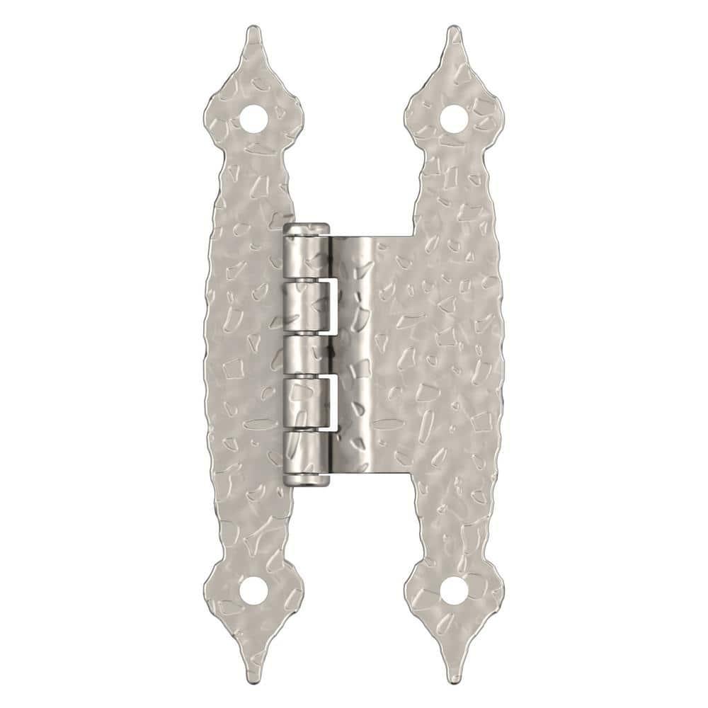 Amerock 3/8in (10mm) Offset Non-Self Closing Face Mount Satin Nickel Cabinet Hinge - 1 Pair