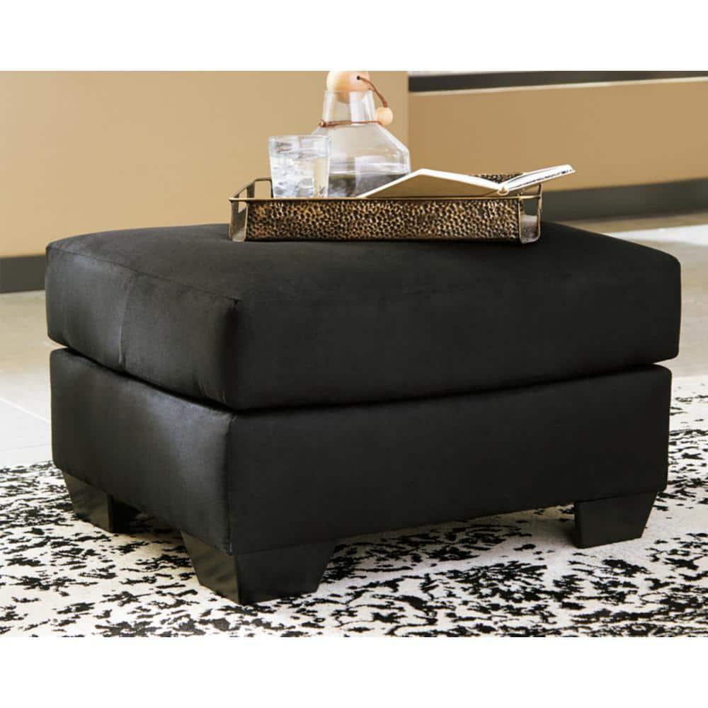 Signature Design by Ashley Contemporary Darcy Ottoman Microfiber Black