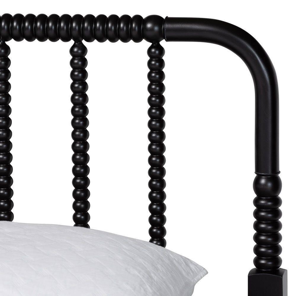 Baxton Studio Braith Farmhouse Black Spindle Wood Queen Size 4-Piece Bedroom Set