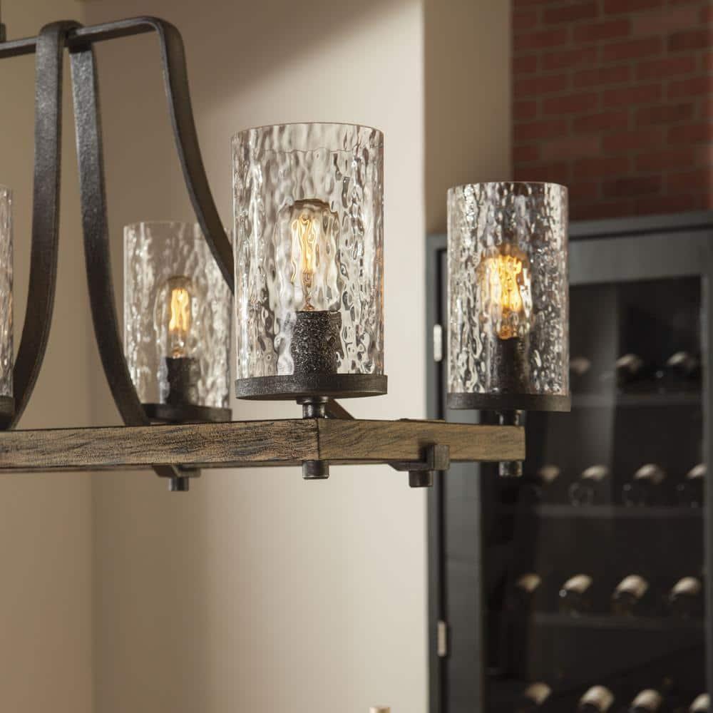 Steffens Wood & Iron Linear Chandelier (46")
