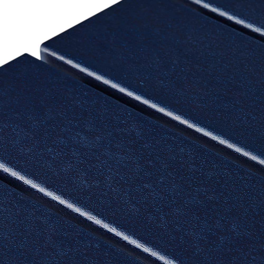 Polytrends  Laguna Hdpe All Weather Outdoor Patio Square Side Table Navy Blue