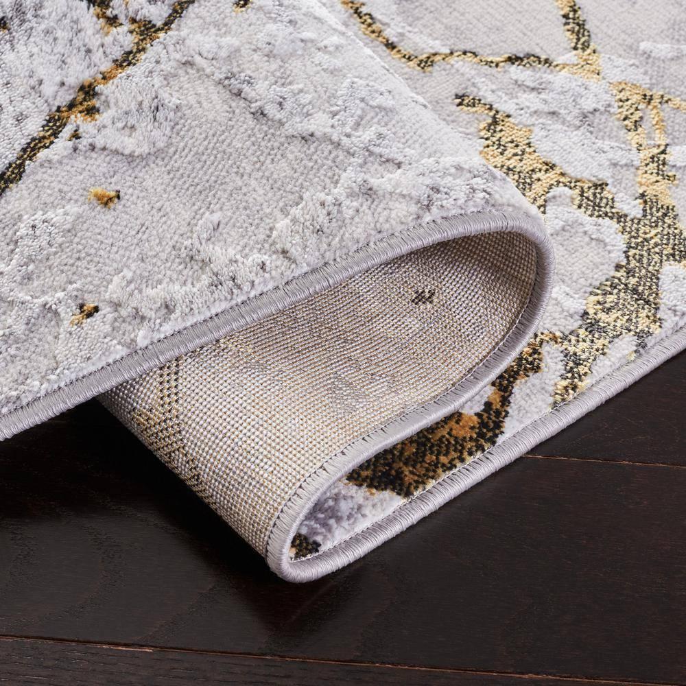 Amelia ALA293 Power Loomed Indoor Accent Rug - Grey/Gold - 3'x5' - Safavieh