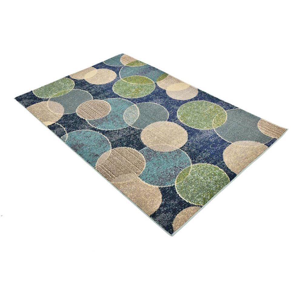 Unique Loom 4' 1 x 6' 1 Navy Blue Chromatic Seaside Area Rug