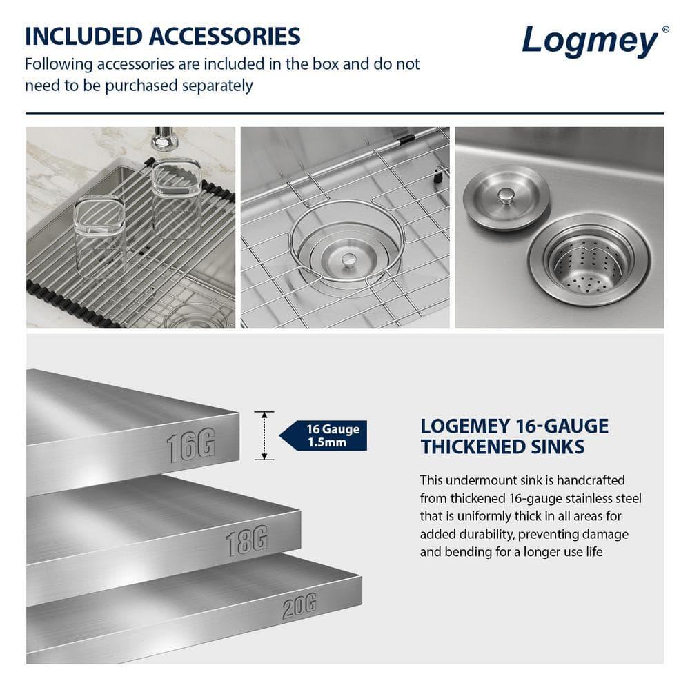 Sarlai 23 Bar Sink Stainless Steel - 23" x 18" Undermount Kitchen Sink Single Bowl 16 Gauge Stainless Steel RV Camper Wet Bar Prep Sink Basin