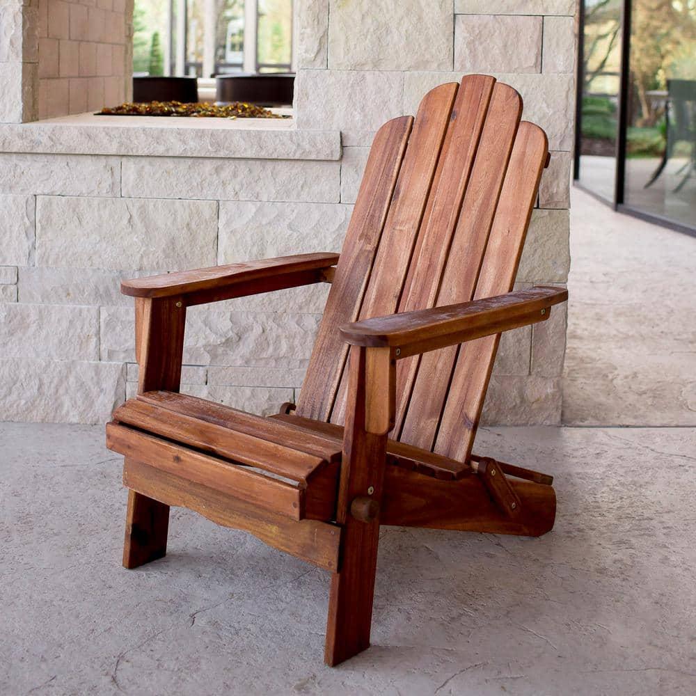 Foldable Acacia Wood Adirondack Chair for Outdoor Patio