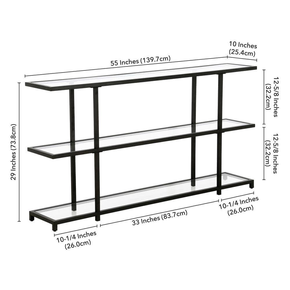 55 in. Black Bronze Console Table - Henn&Hart