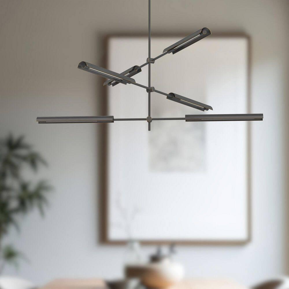 Astrid 6 - Light Dimmable LED Sputnik Modern Linear Chandelier
