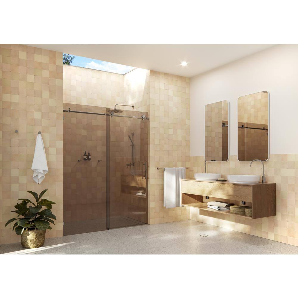 Equinox 56 - 60 in. x 78 in. Fully Frameless Tinted Sliding Shower Door