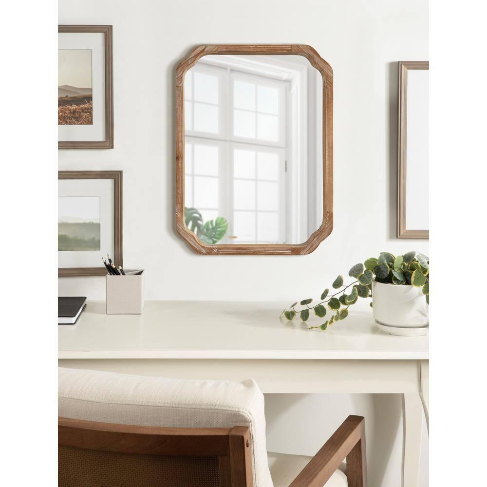 Kate & Laurel All Things Decor 18"x24" Marston Farmhouse Wall Mirror: Solid Wood, No Assembly Required
