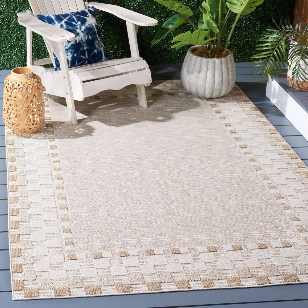 Safavieh Global 9 x 12 (ft) Synthetic Beige/Light Beige Rectangular Indoor/Outdoor Solid Area rug