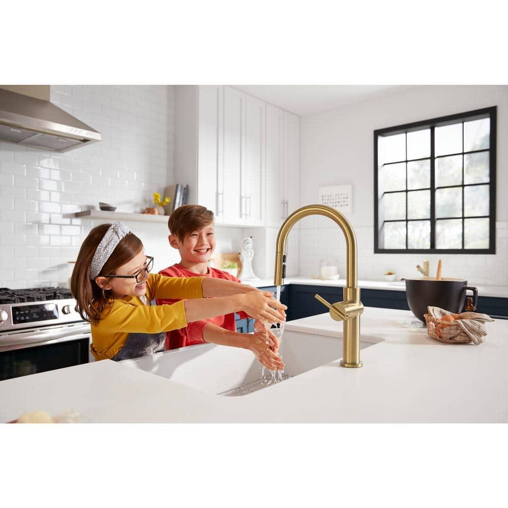 Kohler Crue Single Handle Pull Down Kitchen Faucet with Three-Function Pull Down Sprayer