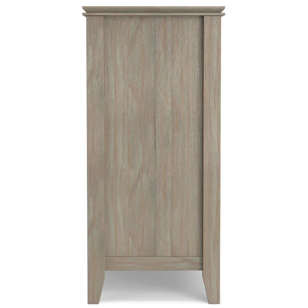 Simpli Home Artisan Solid Wood Sideboard Buffet In Distressed Grey