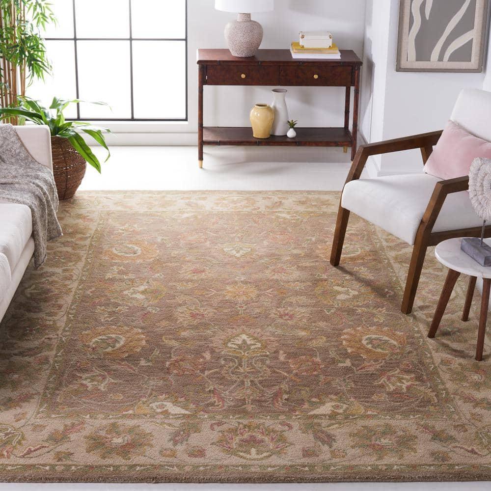 Heritage HG343 Handmade Area Rug - 6'x9' - Brown/Ivory - Safavieh