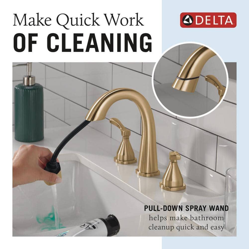 Stryke Widespread Bathroom Faucet with Drain Assembly and DIAMOND™ Seal Technology