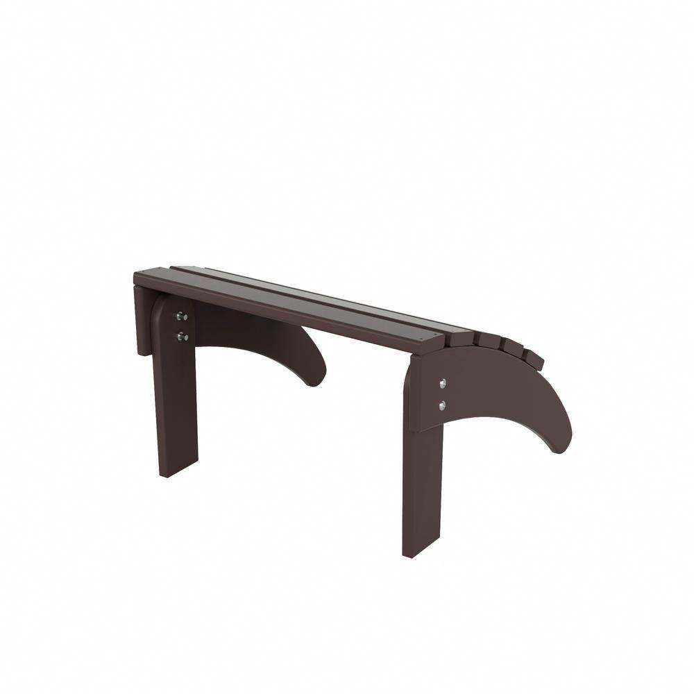 Polytrends  Laguna Hdpe All Weather Outdoor Patio Foldable Ottoman Dark Brown