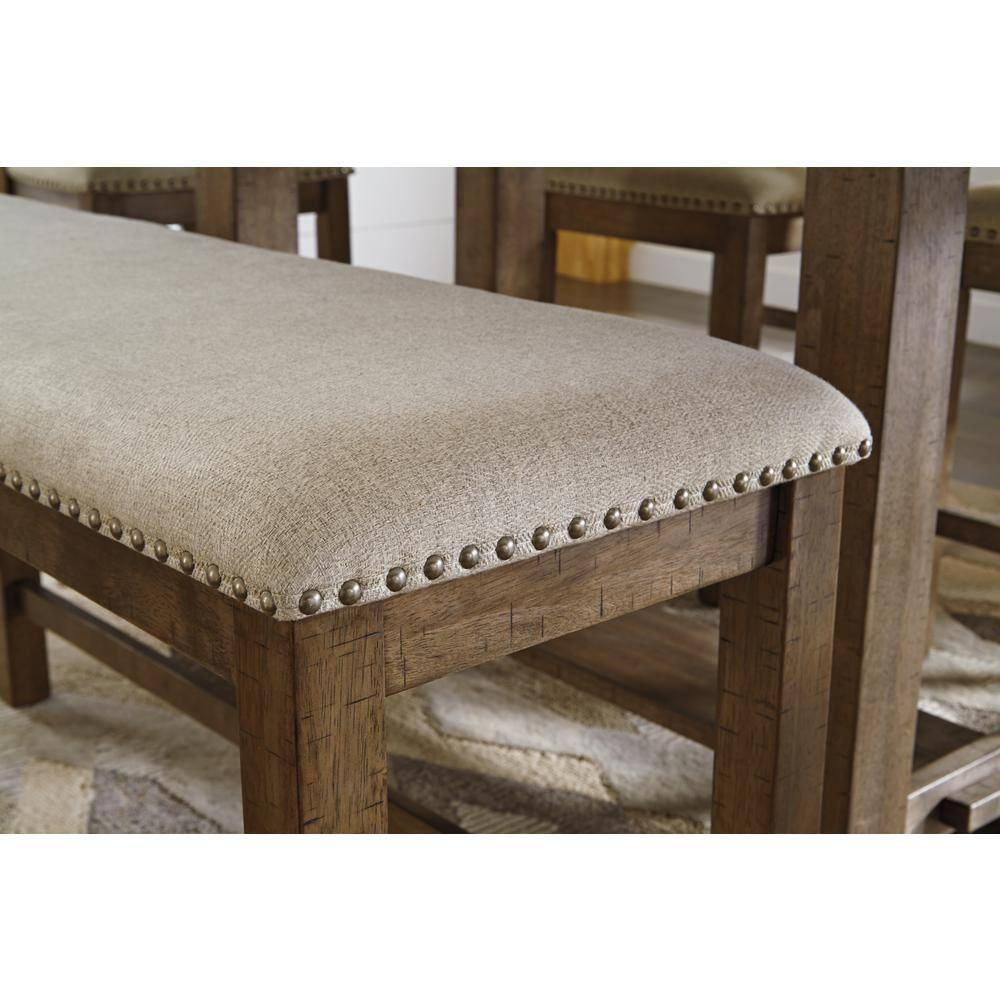 Signature Design by Ashley Casual Moriville Counter Height Dining Bench  Beige