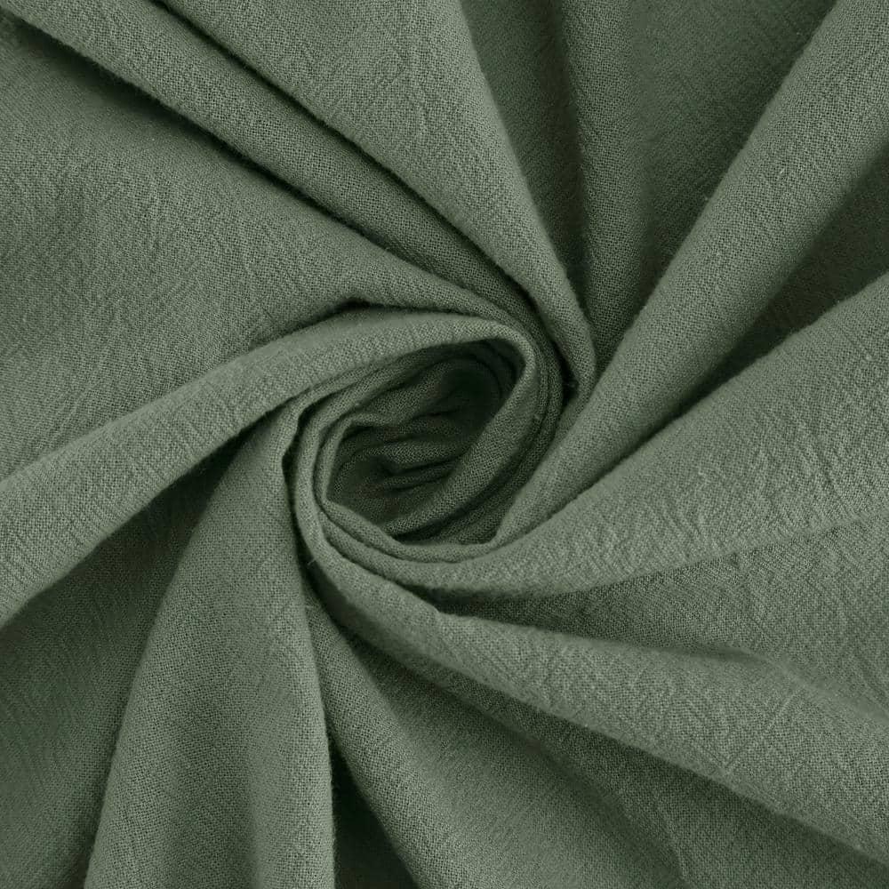 52"x84" Archaeo Light Filtering Washed Cotton Twist Tab Curtain Panel Moss Green: Transitional Window Decor