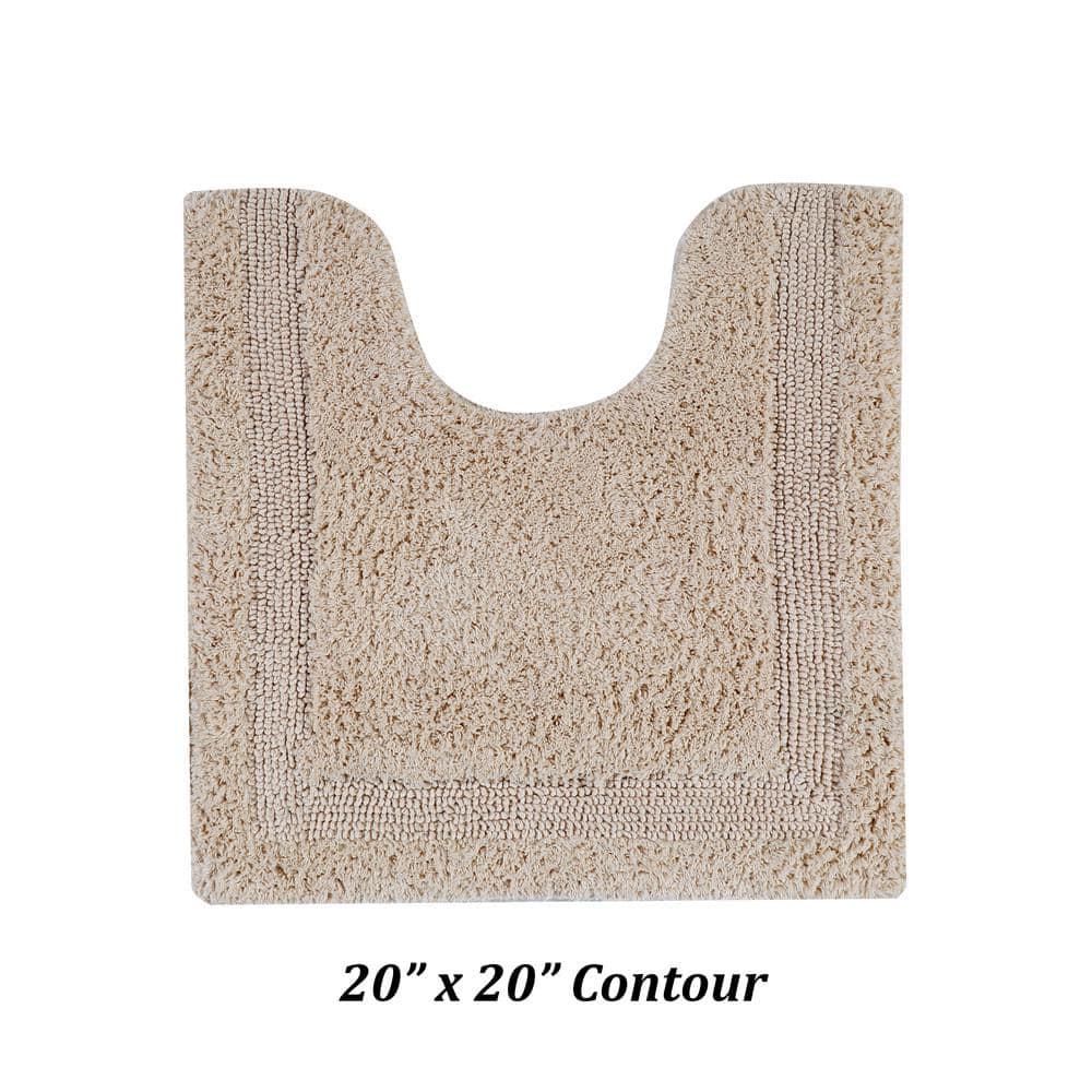 Better Trends Lux 100% Cotton Tufted Solid Reversible Bath Rug 20" x 20" Contour - Sand