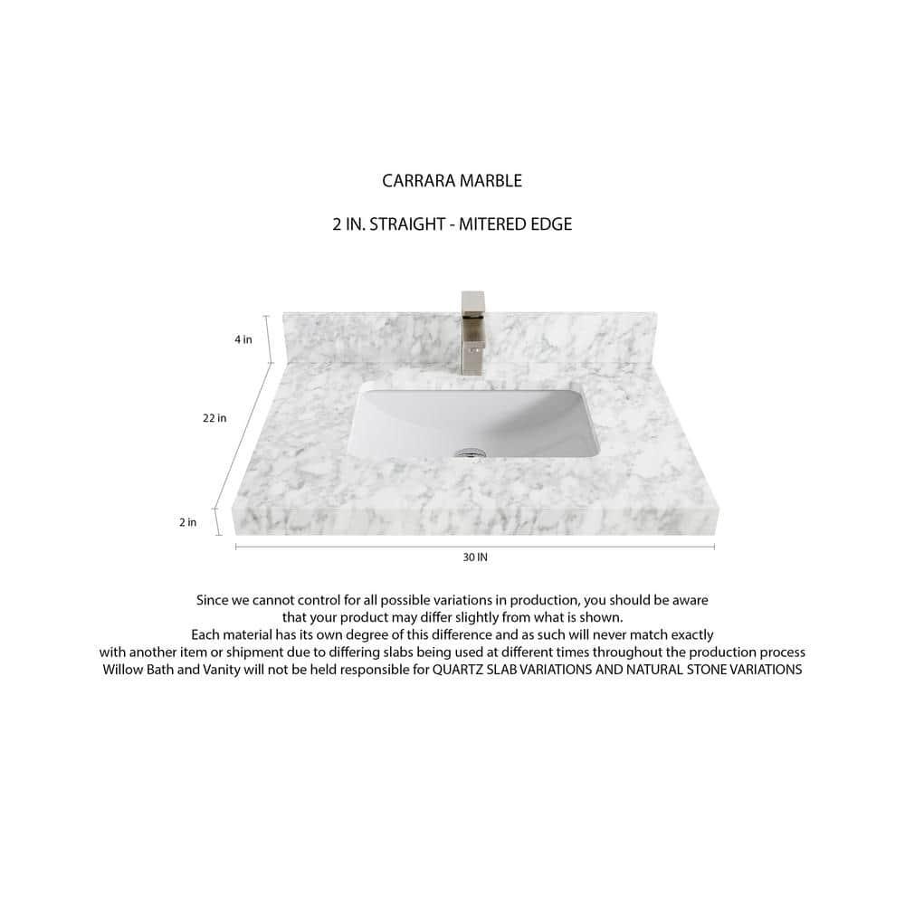 Willow Collections Aberdeen 30'' Single Bathroom Vanity with Top