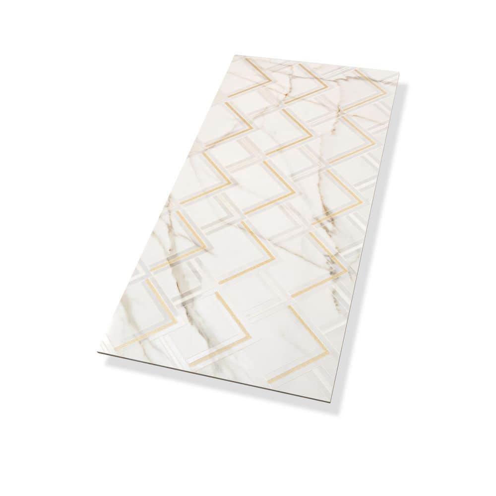 Strata 24 X 48 In. Polished White And Gold Porcelain Large Format Wall Tile (7.75 Sq Ft/Case) - 1 Pack
