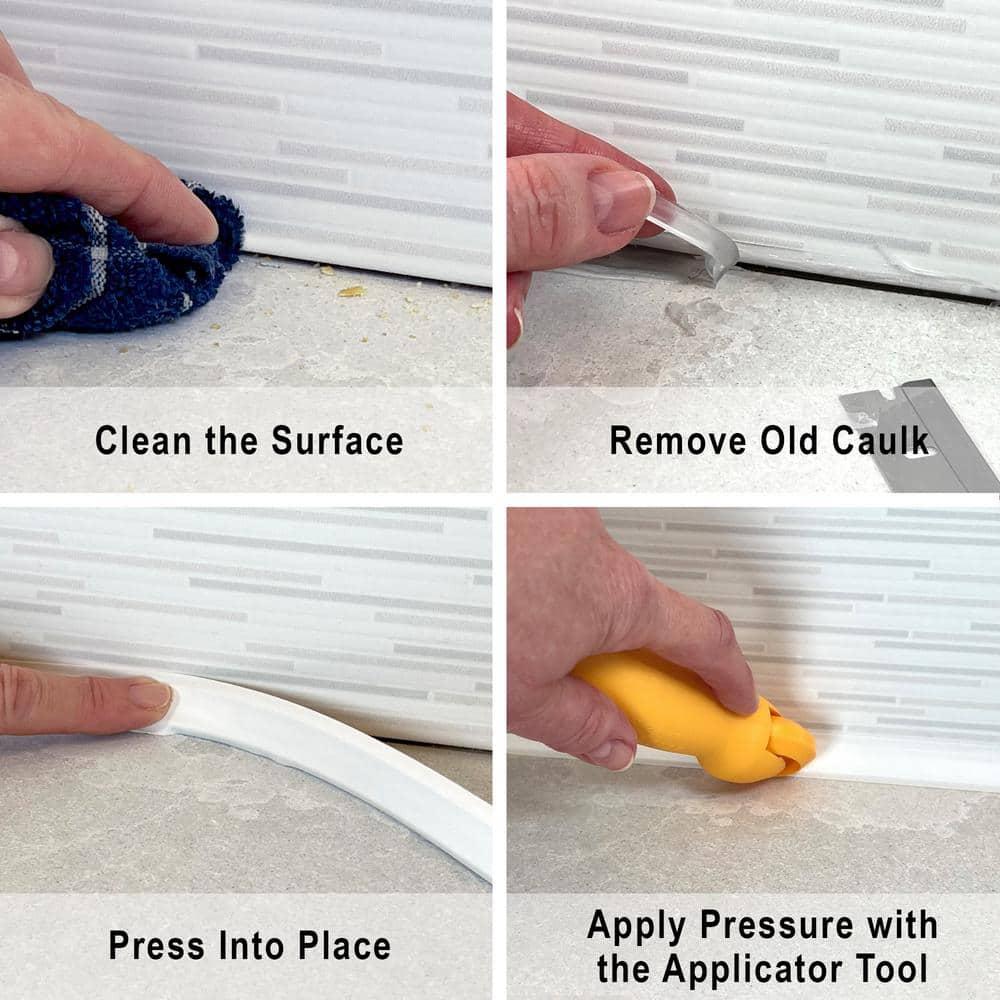 1/2 in. x 10 ft. White PVC Inside Corner Self-adhesive Flexible Caulk and Trim Molding (2-Pack)