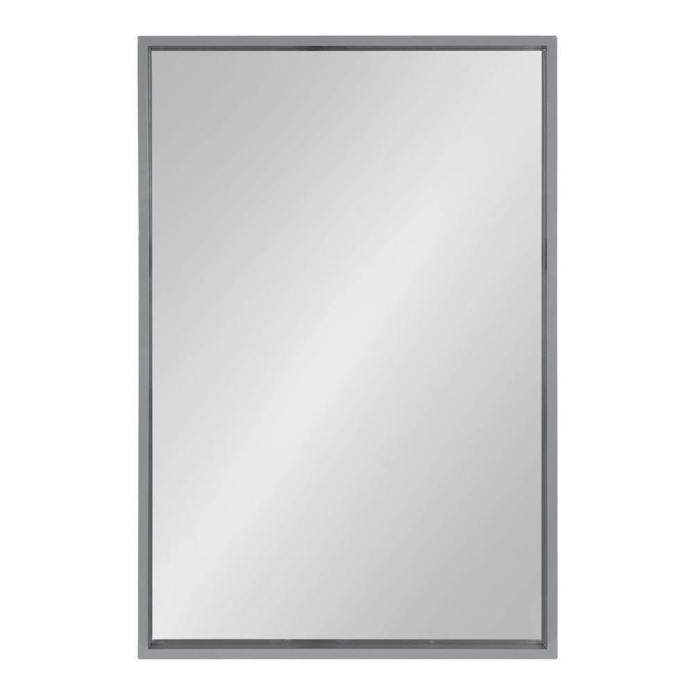 24" x 36" Travis Framed Decorative Wall Mirror Gray - Kate & Laurel All Things Decor