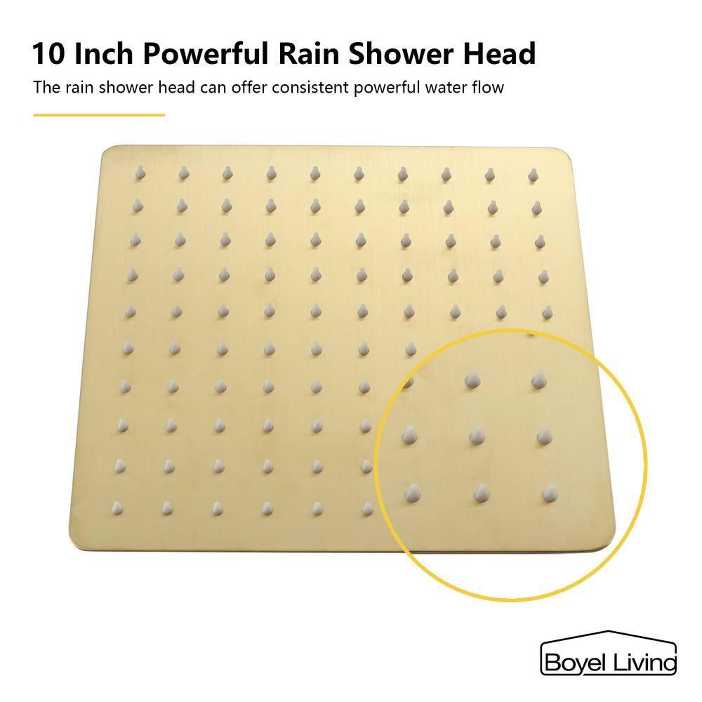 CASAINC 10'' Wall Mounted Shower System with Handheld Sprayer, Brushed Gold