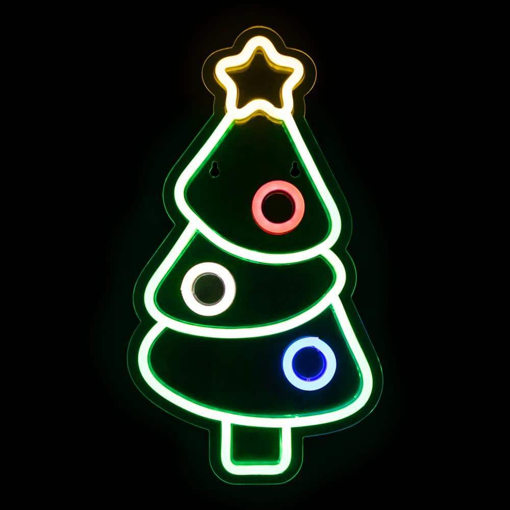 Northlight 15" LED Lighted Neon Style Christmas Tree Window Silhouette