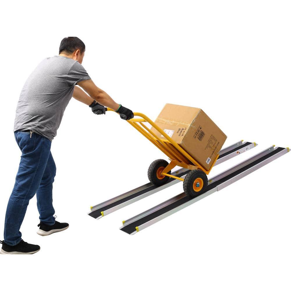 Adjustable Telescoping Wheelchair Ramps 48"-84" Extension Non-Skid Surface Safe & Convenient Access Solution for Vans, Curbs & Steps