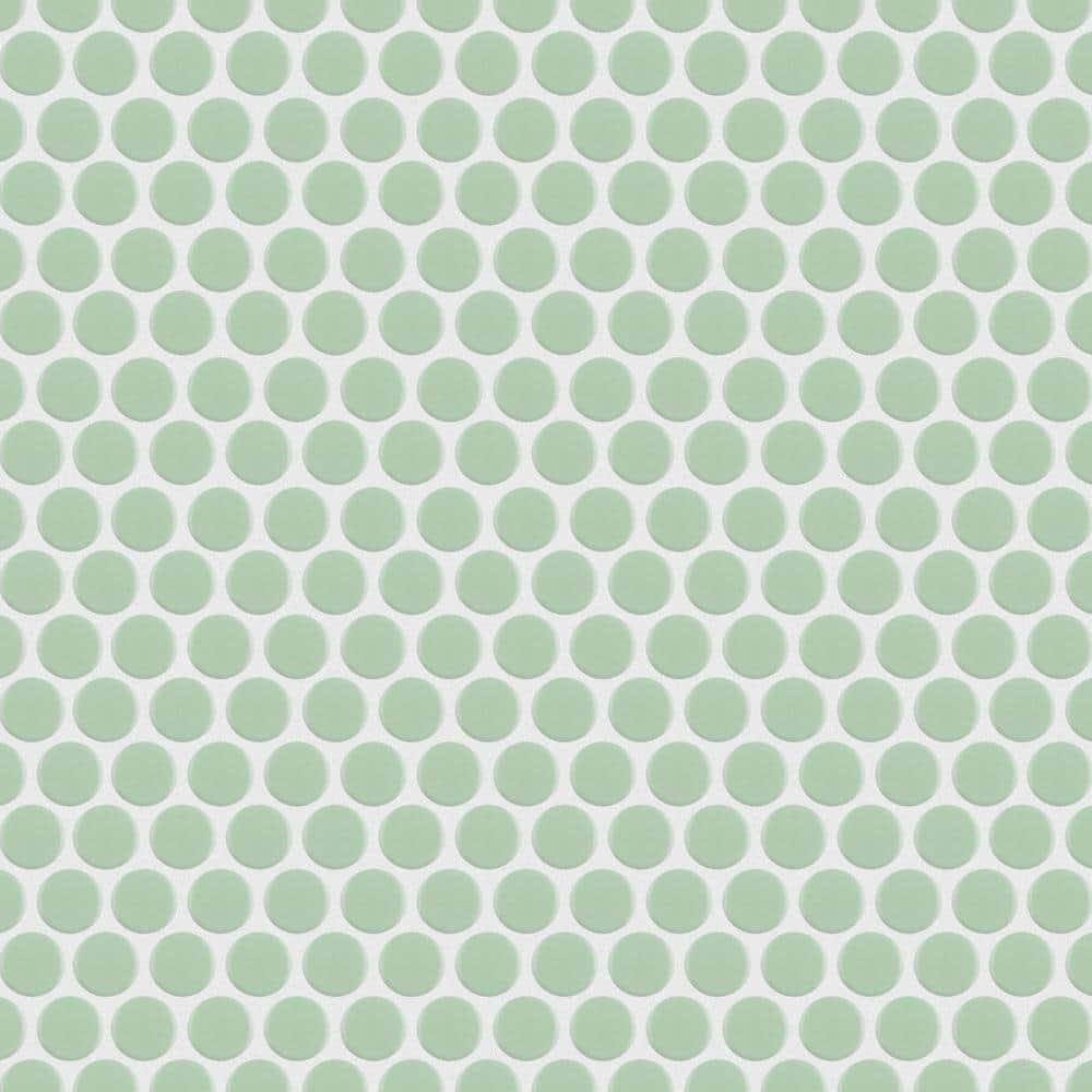 Metro Penny Matte Light Green Porcelain Mosaic Tile