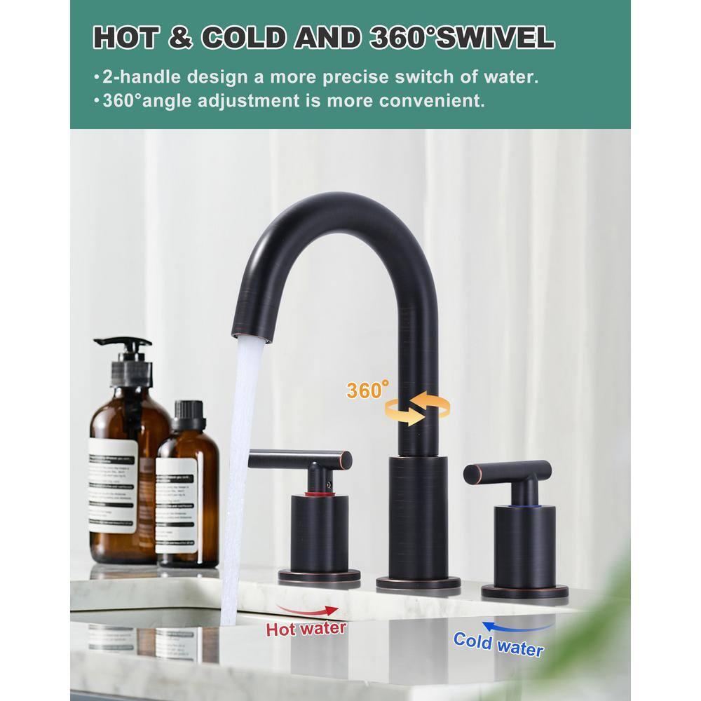 Widespread Bathroom Faucet 2-handle Bathroom Sink Faucet with Drain Assembly