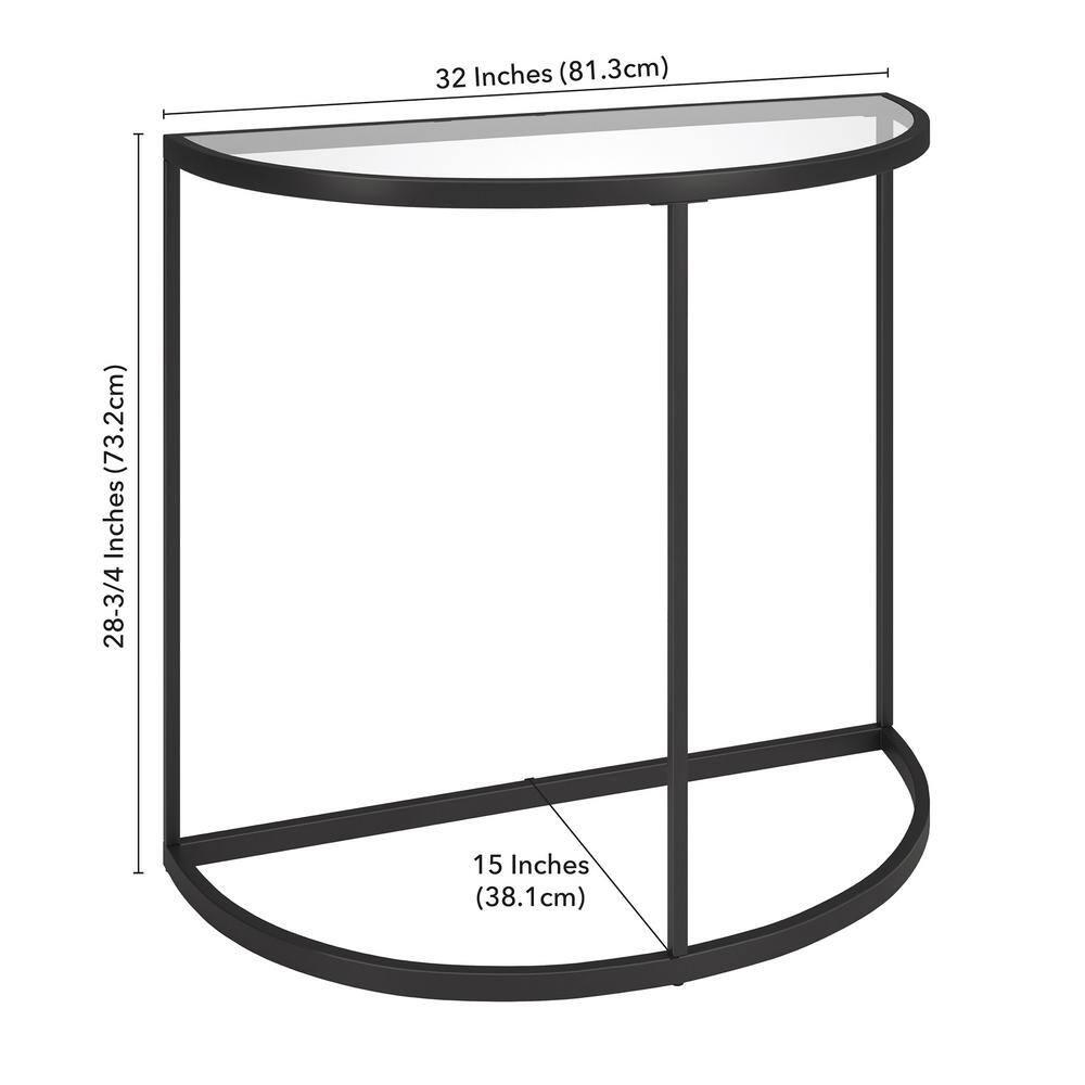 Evelyn&Zoe Verlaine 32" Wide Demilune Console Table, Blackened Bronze