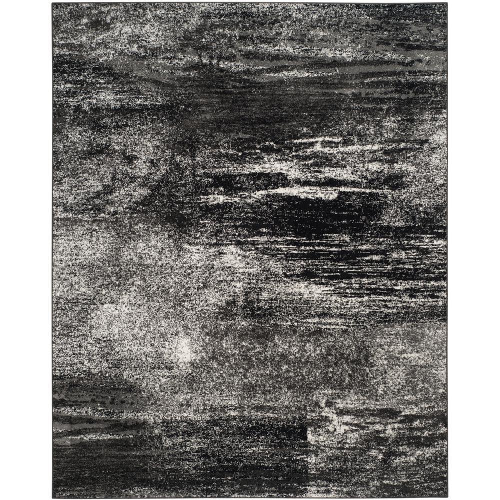 Adirondack ADR112 Machine Made Indoor Area Rug - Silver/Black - 9'x12' - Safavieh