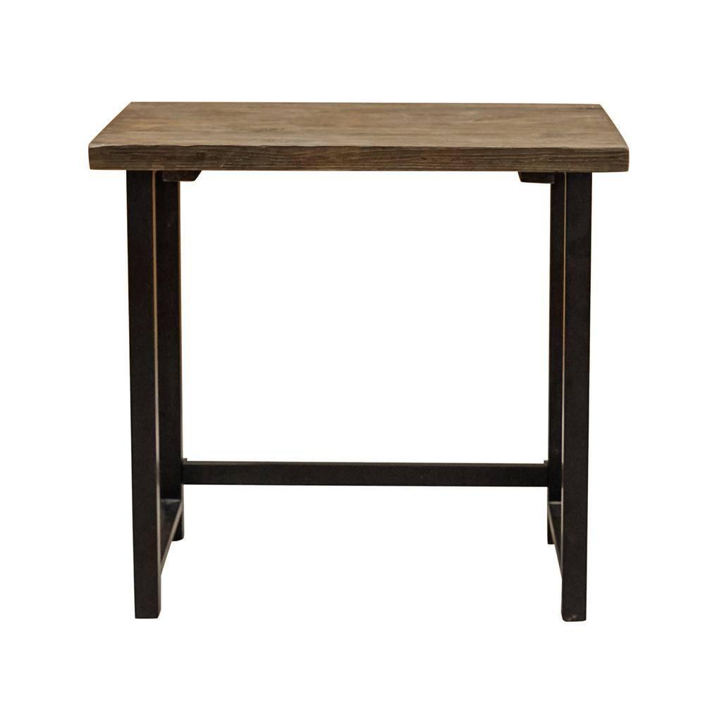 Alaterre Furniture Pomona Writing Desk Metal and Solid Wood Natural : Modern Style, No Storage, Spot Clean, 30" Height