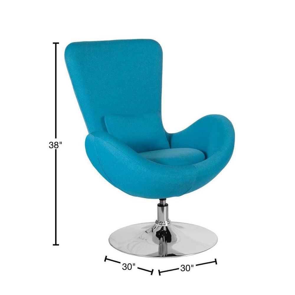 Flash Furniture Egg Series Aqua Fabric Side Reception Chair