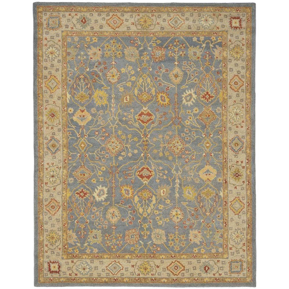 Antiquity AT314 Hand Tufted Area Rug - Blue/Ivory - 8'3"x11' - Safavieh.