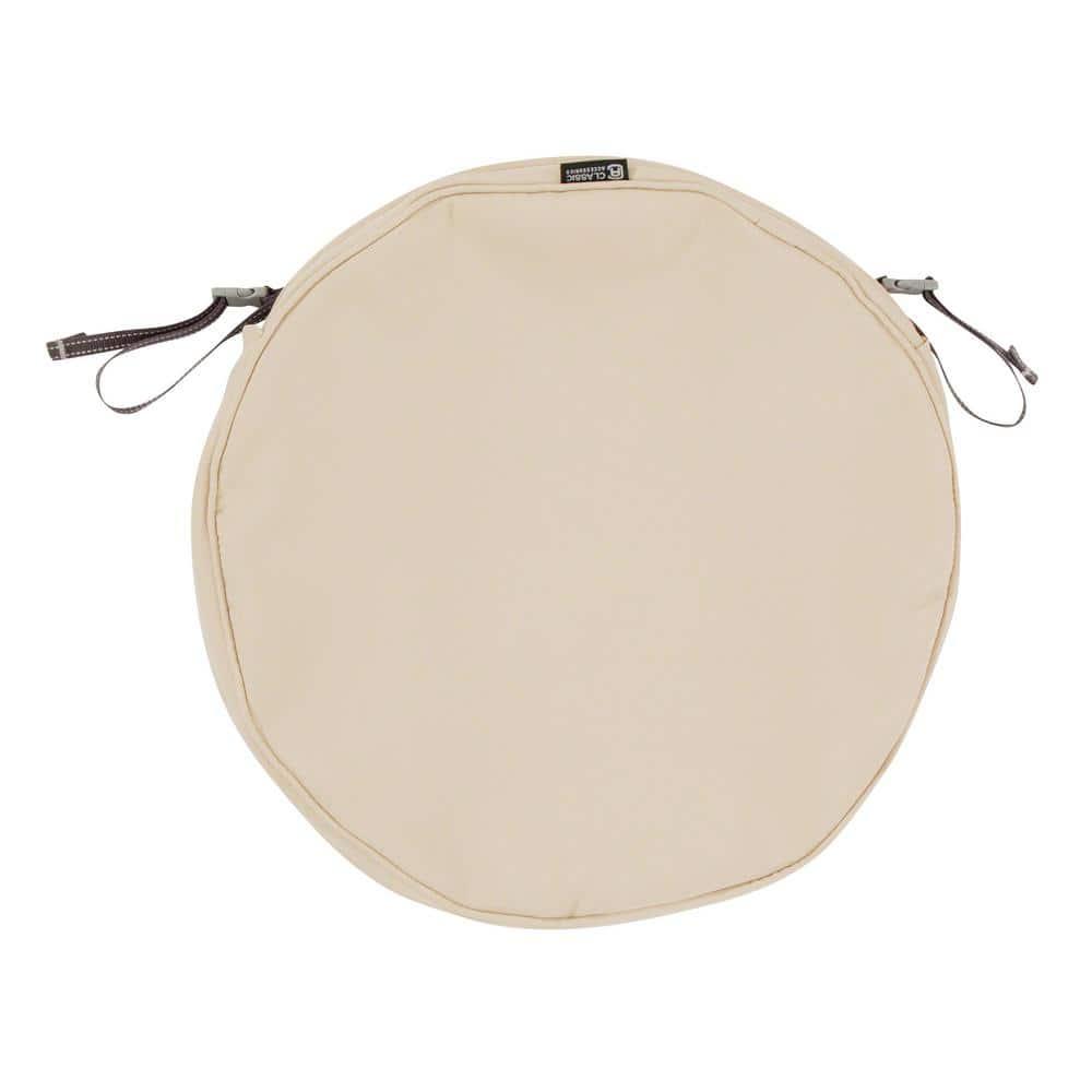 Classic Accessories Montlake FadeSafe Water-Resistant Patio Dining Seat Cushion, 18 x 2 inch, Antique Beige