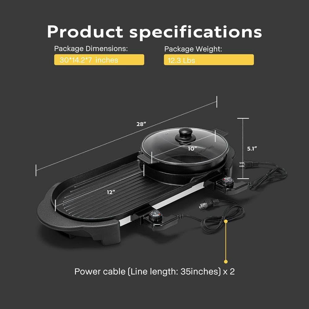 VIVOHOME VIVOHOME 28'' Non Stick Electric Grill with Glass Lid