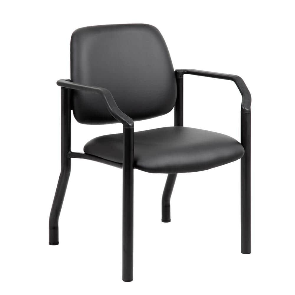 Boss Office Products Stackable Vinyl Seat Reception Chair with Metal Frame