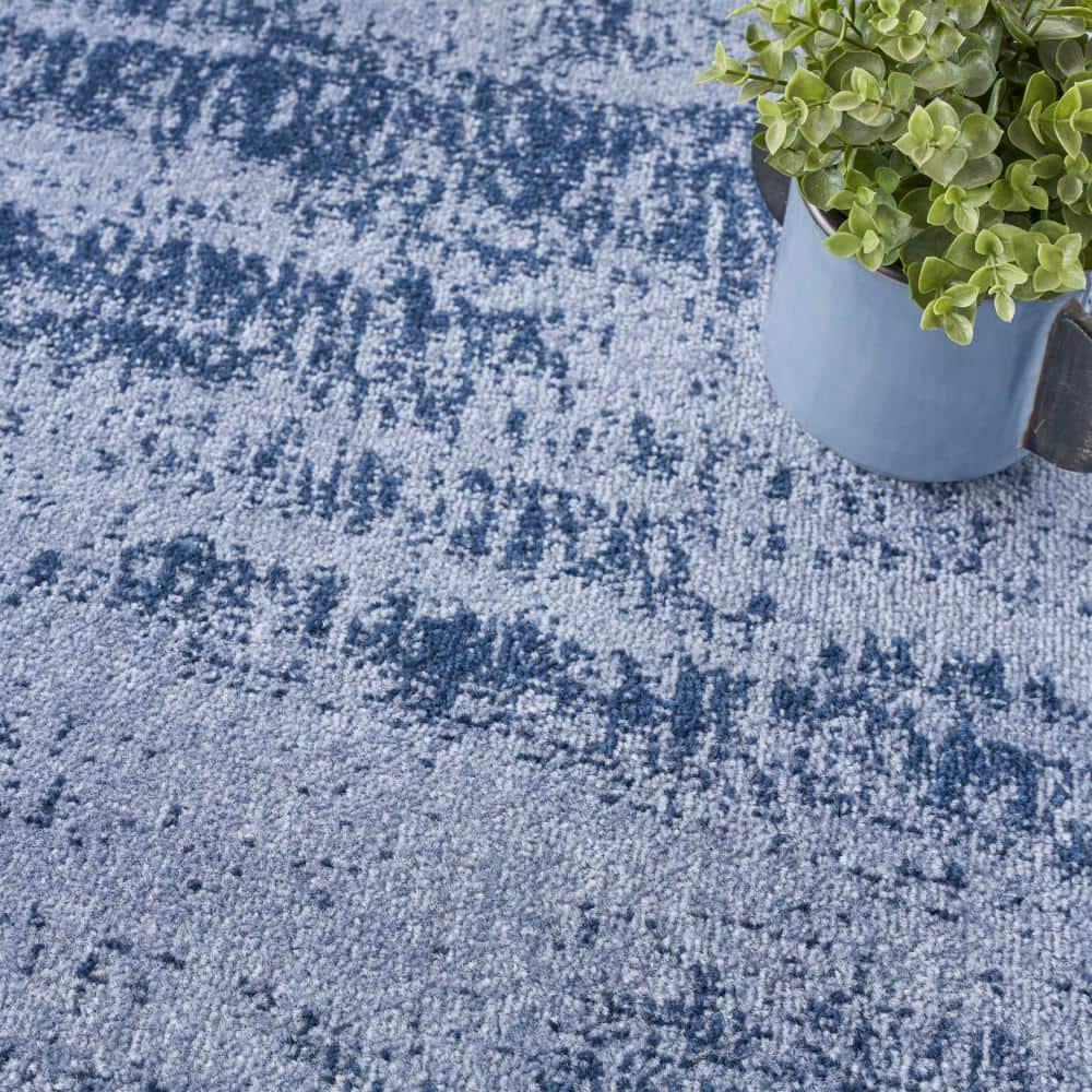 Nourison Essentials 5' x square Denim Modern Indoor/Outdoor Rug