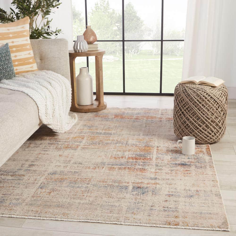 8'x10' Aerin Abstract Area Rug White - Jaipur Living: Contemporary Living Room Rug, Medium Pile, Machine Made