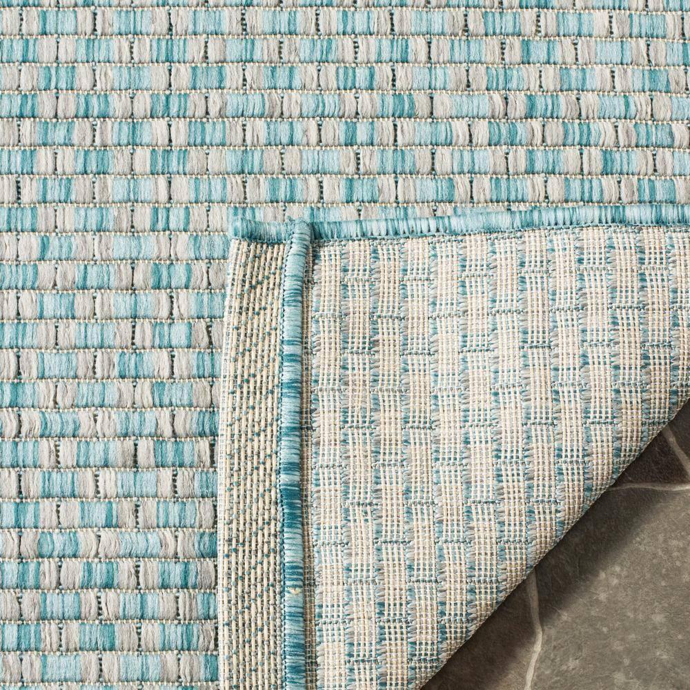 Courtyard CY8653 Power Loomed Indoor and Outdoor Area Rug - Light Blue/Light Grey - 4'x4' - Safavieh