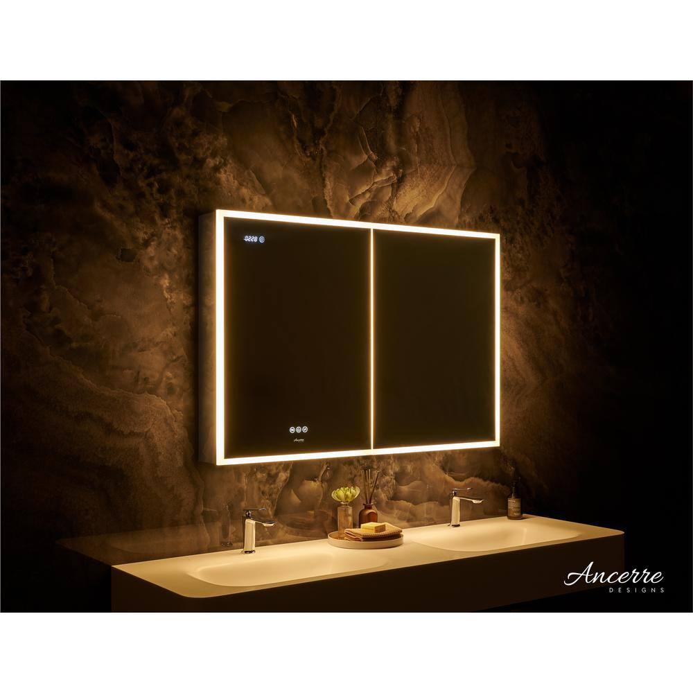 Ancerre Designs Pagani LED Mirror Medicine Cabinet With Defogger, Dimmer, Magnifier & USB Outlet