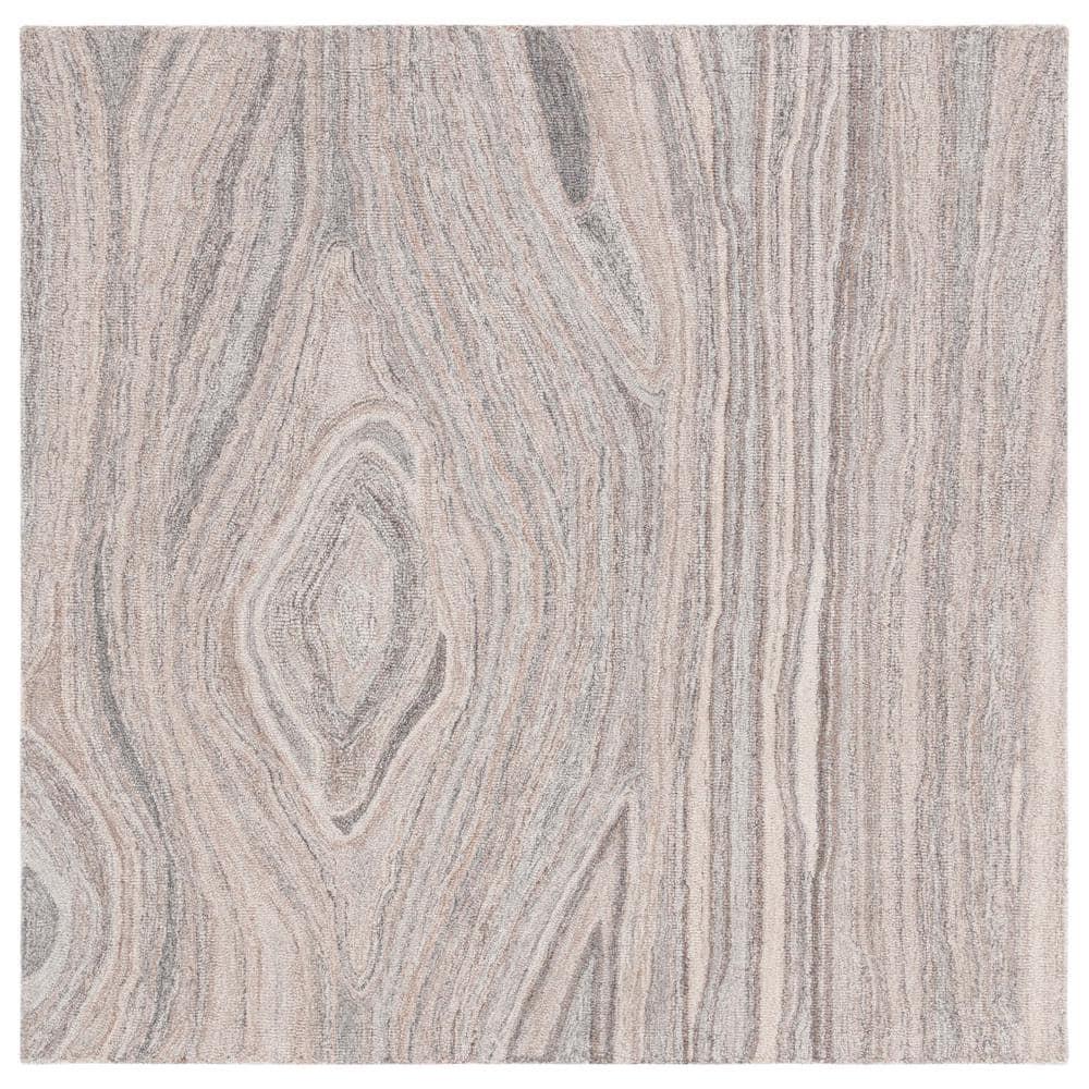 Abstract ABT901 Handmade Indoor Area Rug - Beige/Gray - 6'x6' - Safavieh