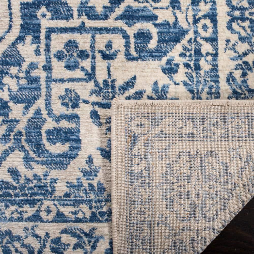 SAFAVIEH Brentwood Adams Oriental Area Rug, Navy/Light Grey, 10' x 13'