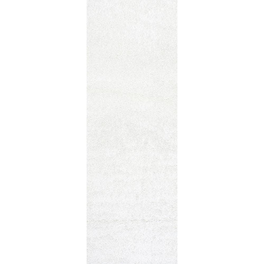 Nuloom Marleen Solid 2x6 Runner Shag Indoor Area Rug for Living Room Bedroom Dining Room Nursery Entryway Hallway, Off White