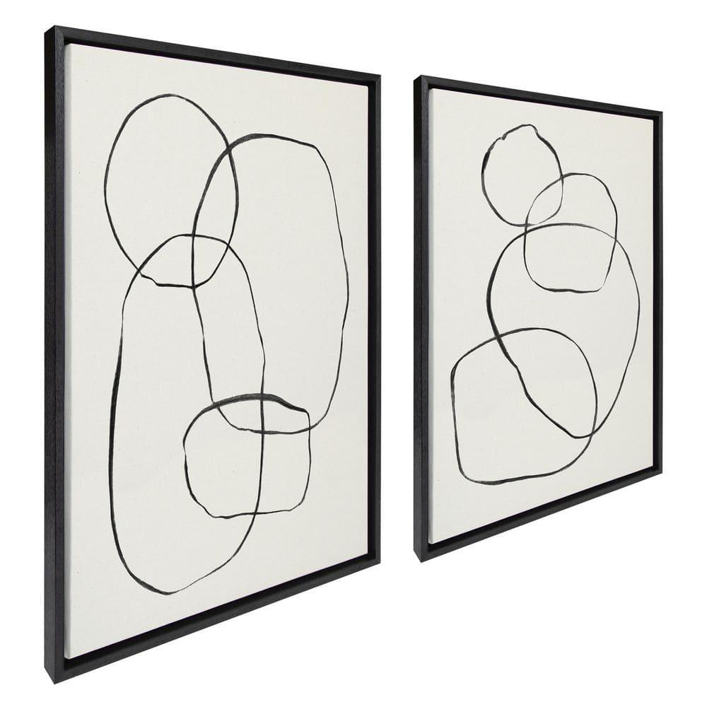 Kate and Laurel " 871 Modern Circles Flinen (left) & 869 Going In Circles Flinen (right) " by Teju Reval 2 - Pieces