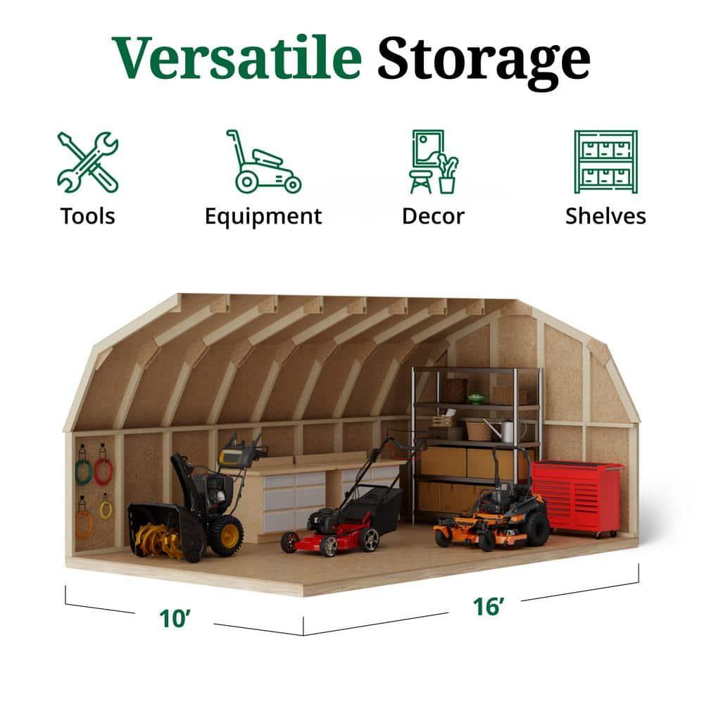 Little Cottage Co. Value Gambrel Barn Wood Storage Shed with 4 ft. Sidewalls